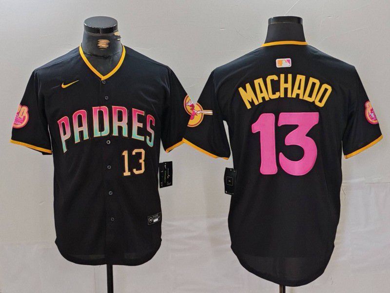 Men San Diego Padres 13 Machado Black Jointly 2024 Nike MLB Jersey style 4